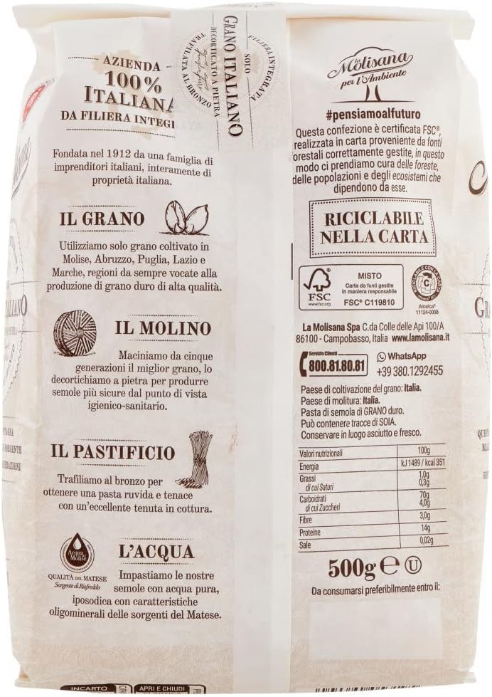 MOLISANA gestreepte halve PENNE nr 19 _ 500 GR